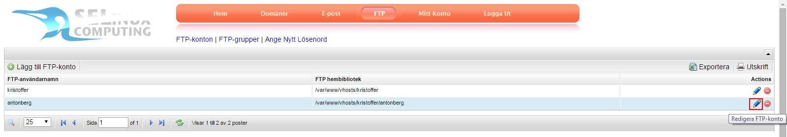 Edit Mailbox